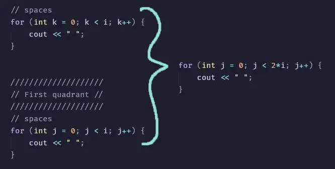Pattern problems in C++ illustration for pattern 19 method 2