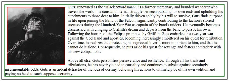 More text added to the paragraph element to show proper wrapping of its text around the image.